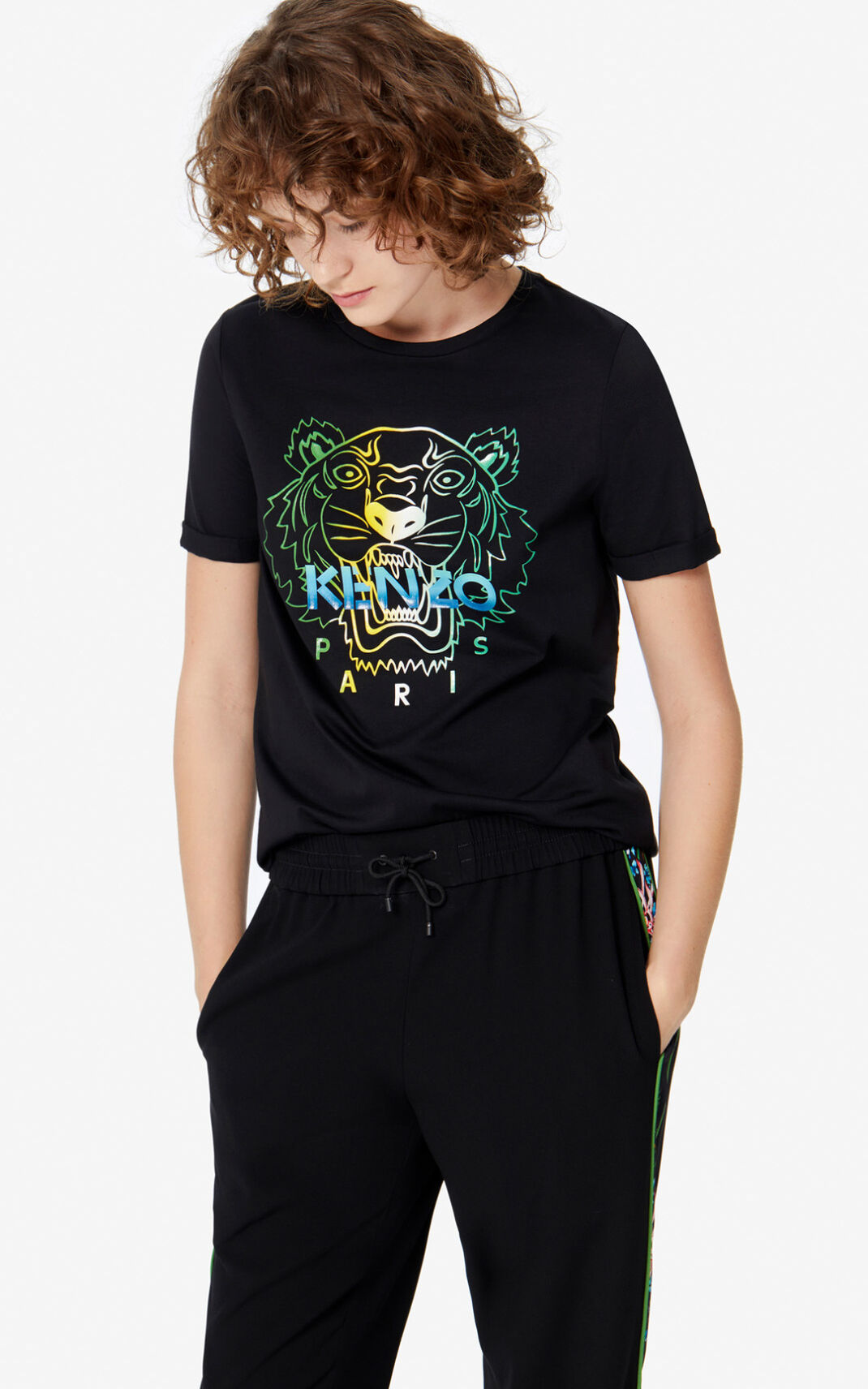 Kenzo Wet Tiger T Shirt Dam | 45308-LMUJ